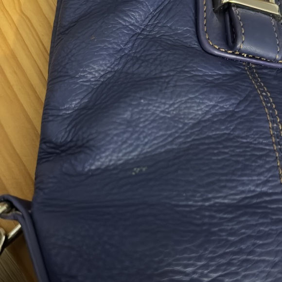 Liz Claiborne Jackie Blue iris purple 2 way leather purse handbag - Picture 6 of 7